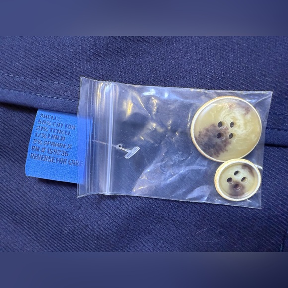 J. McLaughlin Merona Linen Tencel Cotton Blend Blazer Jacket Navy Size 10 - Picture 9 of 12